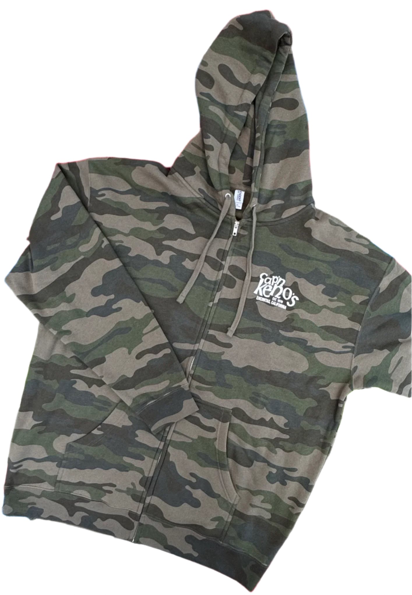 Camo Zip Up Sweatshirt