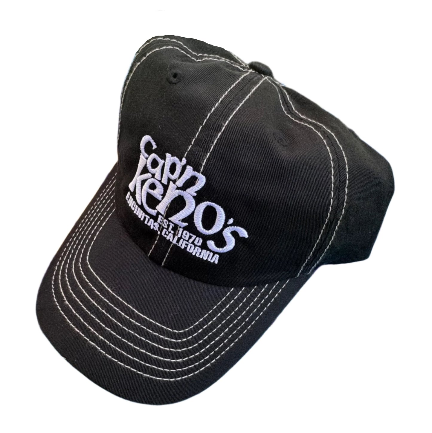 Black with Stone Stitch Dad Hat