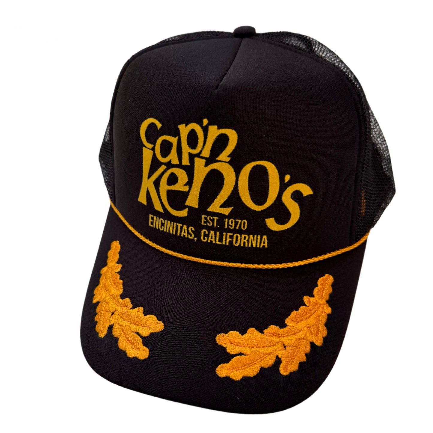 Black and Gold Captain OG Trucker Hat