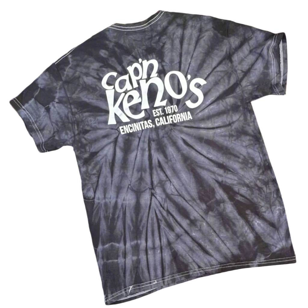 Black Pinwheel Tie Dye Shirt – THE OFFICIAL CAP'N KENO'S MERCH STORE